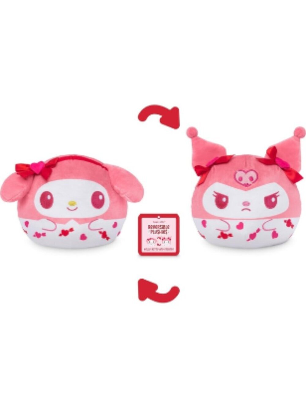 TeeTurtle Sanrio My Melody Kuromi Reversible Plush 6” Double-Sided To -Gift Idea